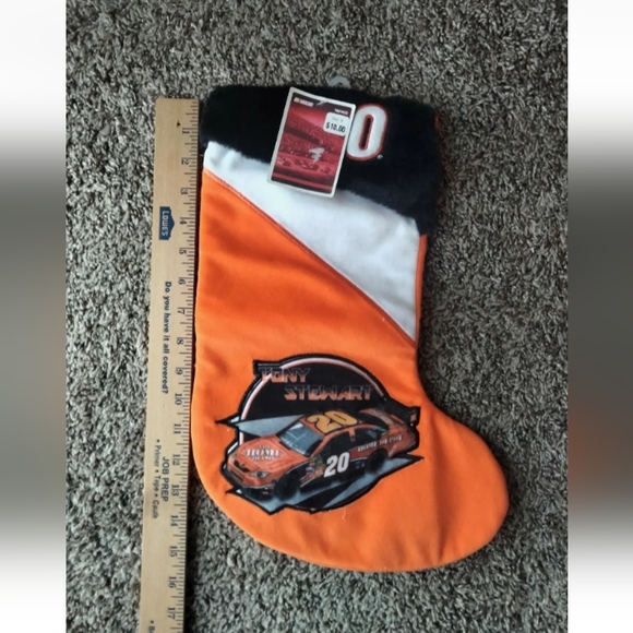 Vintage Nascar 16x7" Tony Stewart #20 Orange Home Depot Christmas Stocki… - Picture 1 of 4